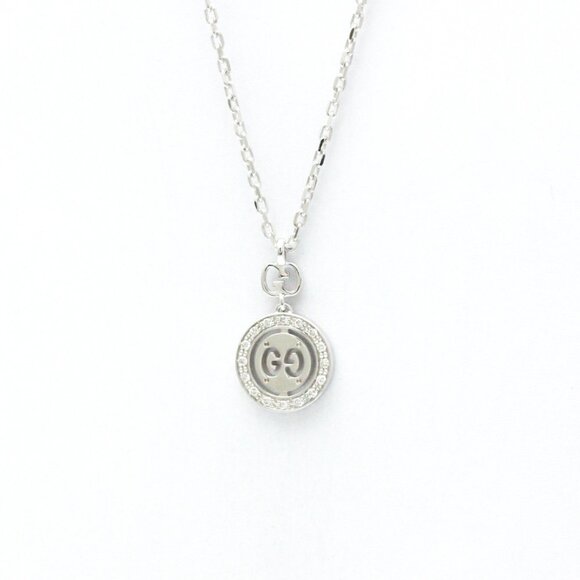 GUCCI 18k White Gold Diamond Necklace - Picture 1 of 12